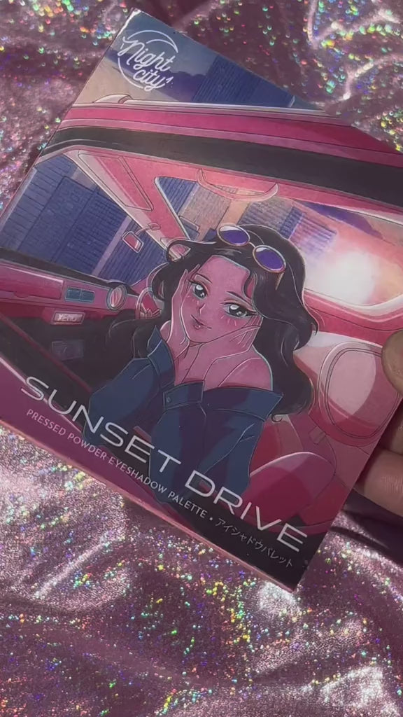 Retro Drive Anime Eyeshadow Palette Makeup Sunset Anime |