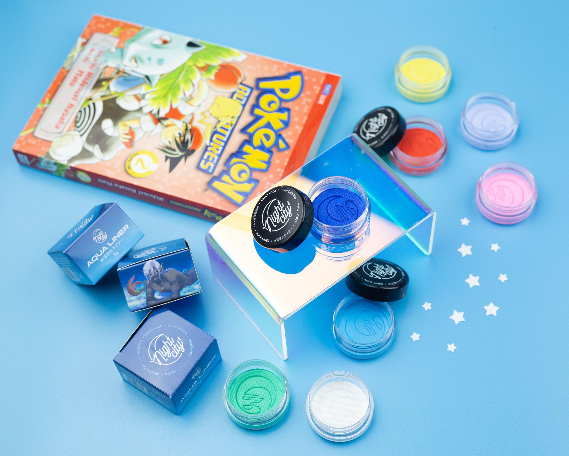matte aqua water activated liners cute 90s anime aesthetic anime makeup cute kawaii colorful (7210043834568)
